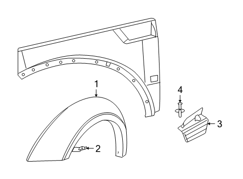 2008 Dodge Nitro Exterior Trim - Fender Clip-APPLIQUE Diagram for 55157055AA