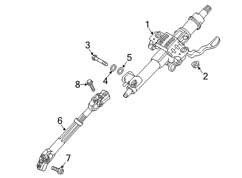 2016 Kia Optima Steering Column & Wheel, Steering Gear & Linkage Column Assembly-Upper Diagram for 56310C1000