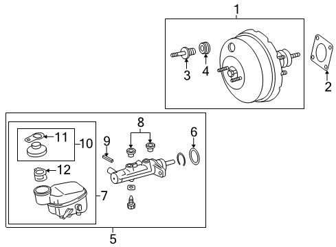 2012 Toyota Yaris Hydraulic System Master Cylinder Diagram for 47201-52652