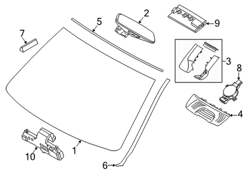 2021 BMW X6 Glass - Windshield SILICONE REPL.SM.PLATES, LOW Diagram for 61359856157