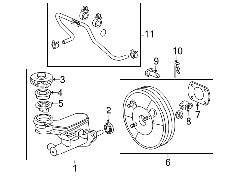2012 Honda Pilot Hydraulic System Master Cylinder Diagram for 46100-SZA-A02