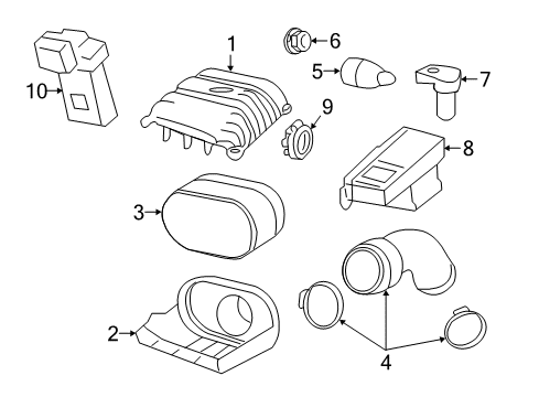 2006 Chevrolet Express 2500 Filters Housing-Air Cleaner Lower Diagram for 25776336