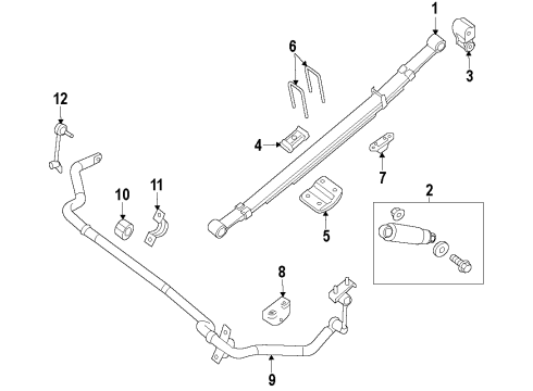 2020 Nissan NV3500 Suspension Components, Lower Control Arm, Upper Control Arm, Stabilizer Bar Clip-Stabilizer Mounting Diagram for 56233-1PA0A