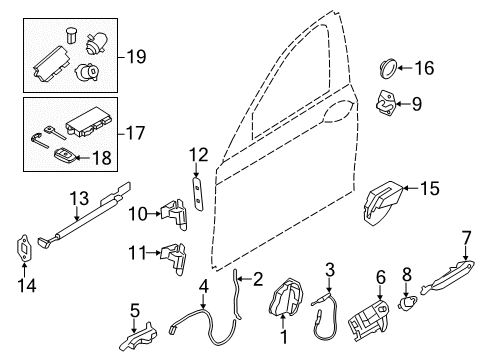 2013 BMW 760Li Front Door Set Uniform Locking System (Code) Diagram for 51217251674