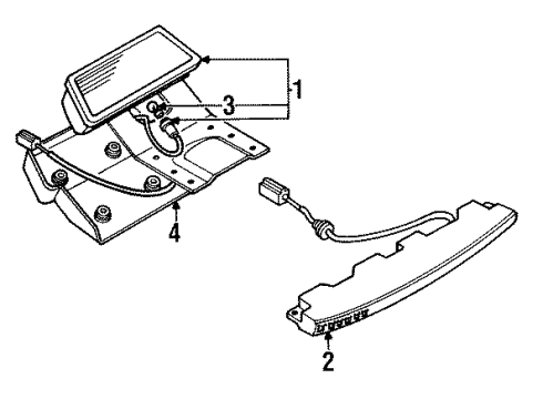 1992 Dodge Stealth Bulbs Lamp High Mounted Stop Diagram for MB622661