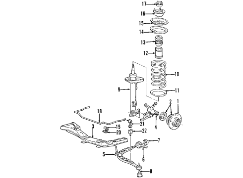 1997 BMW Z3 Front Suspension Components, Lower Control Arm, Stabilizer Bar Stabilizer, Front Diagram for 31351091198