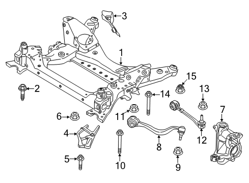 2021 BMW X3 Front Suspension Components, Lower Control Arm, Ride Control, Stabilizer Bar Hexagon Nut With Collar Diagram for 07146881461
