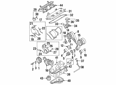 1997 Mitsubishi Montero Intake Manifold Gasket-Intake PLENUM Diagram for MD199282