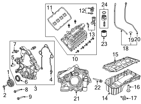 2018 Jeep Grand Cherokee Engine Parts, Mounts, Cylinder Head & Valves, Camshaft & Timing, Oil Pan, Oil Pump, Crankshaft & Bearings, Pistons, Rings & Bearings, Variable Valve Timing ENGINE OIL LEVEL Diagram for 53010822AF