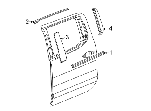 2022 GMC Sierra 2500 HD Exterior Trim - Rear Door Applique Diagram for 84987912