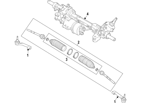 2021 Ford Explorer Steering Column & Wheel, Steering Gear & Linkage Outer Tie Rod Diagram for L1MZ-3A130-D