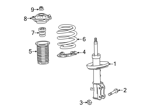 2019 Chevrolet Cruze Struts & Components - Front Strut Diagram for 39153535