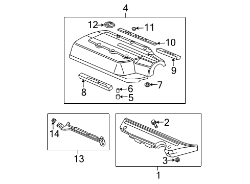 2003 Acura MDX Engine Appearance Cover Emblem, Front (A) Diagram for 75700-S3V-A01