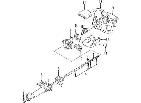 2000 Cadillac Catera Steering Column, Steering Wheel & Trim Cover, Steering Column Trim *Beige Diagram for 90437164