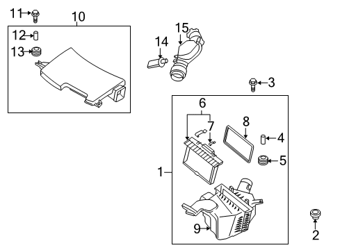 2006 Infiniti M35 Filters Body Assembly-Air Cleaner Diagram for 16528-EG000