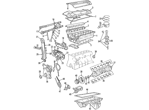 1996 BMW 328is Engine Parts, Mounts, Cylinder Head & Valves, Camshaft & Timing, Oil Pan, Oil Pump, Crankshaft & Bearings, Pistons, Rings & Bearings, Variable Valve Timing Upper Timing Chain Guide Rail Diagram for 11311722651