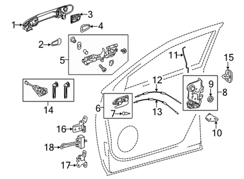 2021 Toyota Venza Rear Door Handle, Outside Diagram for 69210-K0020-A1