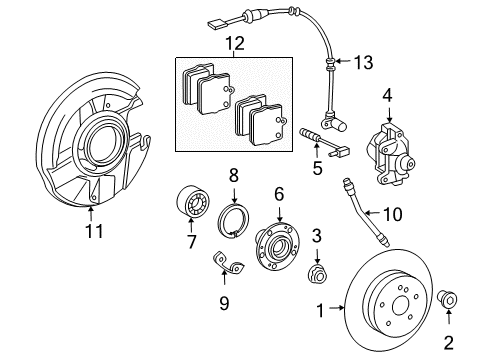 2006 Chrysler Crossfire Rear Brakes CALIPER-CALIPER Diagram for 5143616AA