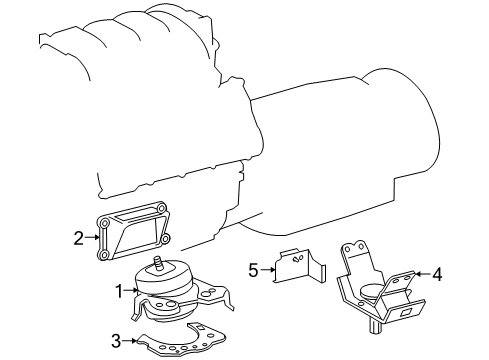 2021 Lexus GX460 Engine & Trans Mounting Bracket, Engine Mount Diagram for 12312-38030