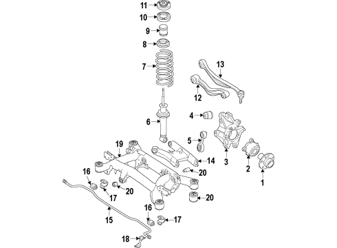 2011 BMW 750Li Rear Suspension Components, Lower Control Arm, Upper Control Arm, Ride Control, Stabilizer Bar Rear Left Air Suspension Struts Diagram for 37126796929