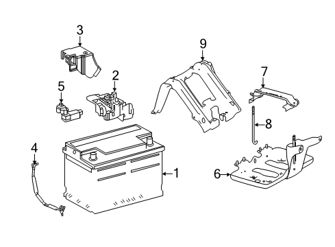 2018 Lexus LS500 Battery Cover, Connector Diagram for 82821-50730