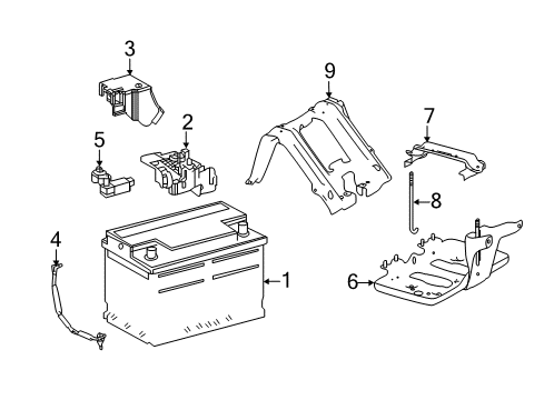 2018 Lexus LS500 Battery INTERS LC500 Battery Diagram for 00544-MFH70