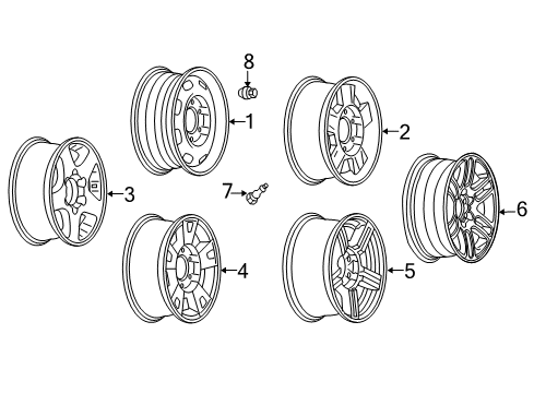 2012 GMC Canyon Wheels Wheel, Alloy Diagram for 88964943