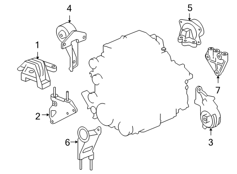 2007 Pontiac G6 Engine Mounting Side Transmission Mount Diagram for 15299173