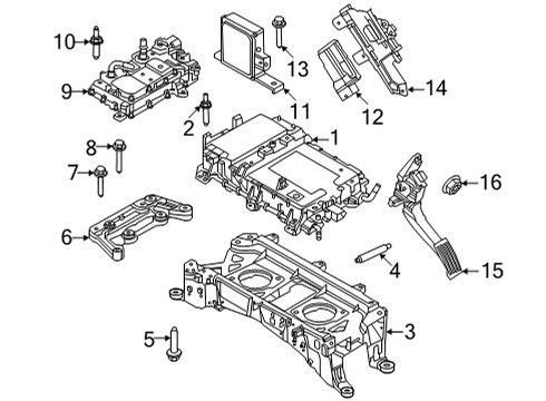 2021 Ford Mustang Mach-E Traction Motor Components Support Screw Diagram for -W720721-S450L