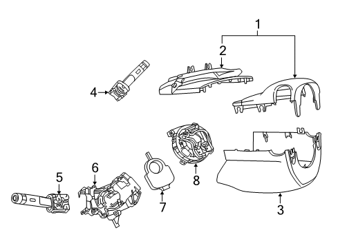 2016 Chevrolet SS Shroud, Switches & Levers Switch Housing Diagram for 20957011