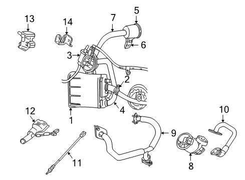 2005 Chrysler Sebring Powertrain Control Tube-EGR Valve To Intake Diagram for 4861683AB