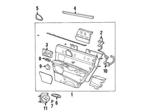 1997 Lincoln Continental Rear Door Belt Weatherstrip Diagram for F5OY5425860A