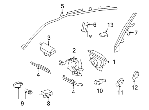 2009 Lexus ES350 Air Bag Components Air Bag Assy, Instrument Panel, Lower NO.1 Diagram for 73900-33030-A0