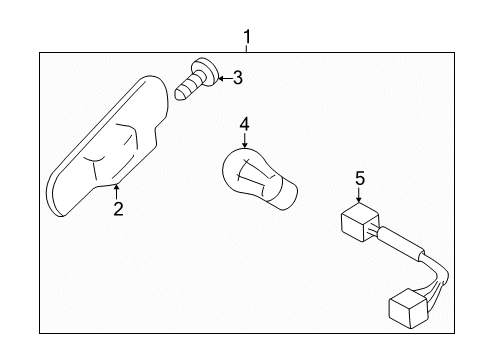 2002 Hyundai Sonata Bulbs Side Repeater Bulb Holder Assembly Diagram for 92350-25000