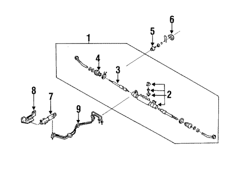 1993 Nissan 240SX P/S Pump & Hoses, Steering Gear & Linkage Valve Assy-Cut Off Diagram for 55780-05U10