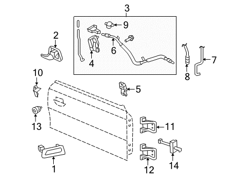 2008 Ford Mustang Door & Components Latch Diagram for 8R3Z-6321813-A