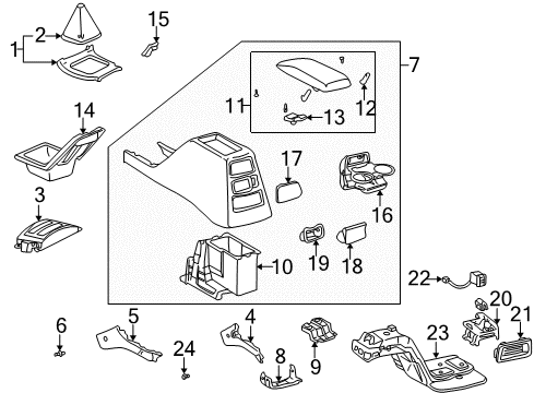 1996 Toyota 4Runner A/C & Heater Control Units Lid Assembly Diagram for 58905-35040-B1