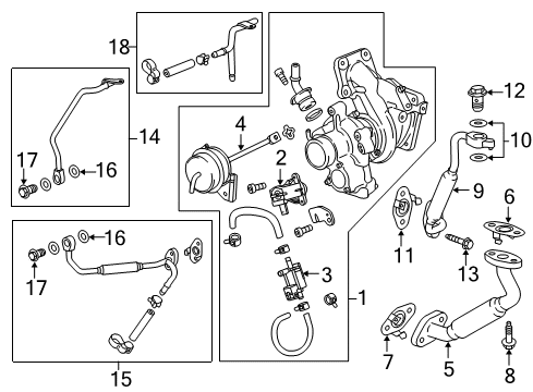 2017 Buick Regal Turbocharger Cooling Pipe Bolt Diagram for 11611177