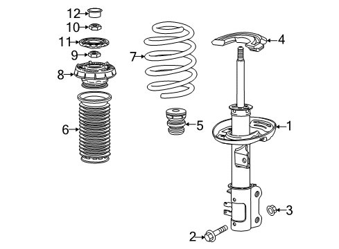 2015 Buick Encore Struts & Components - Front Upper Plate Diagram for 13315747