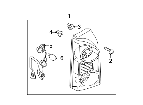 2014 Nissan Xterra Bulbs Lamp Assembly-Rear Combination, RH Diagram for 26550-EA025