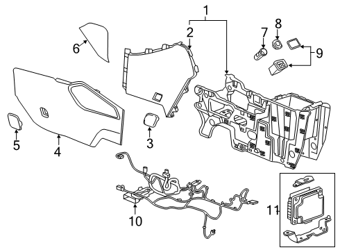 2019 Chevrolet Blazer Center Console Harness Diagram for 84521102