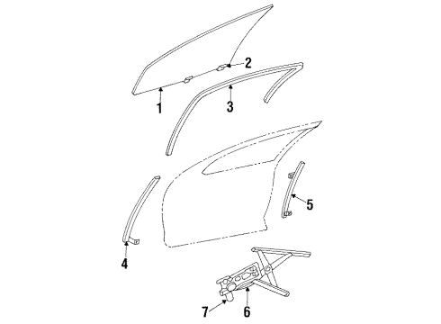 2000 Chrysler LHS Door & Components Front Door Window Regulator Diagram for 4574092AK