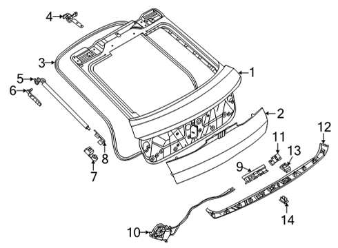 2020 BMW X6 Gate & Hardware FINISHER, TRUNK LID, BOTTOM Diagram for 51139881847