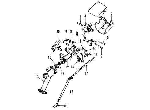 1994 Toyota Previa Steering Column Bracket Assy, Steering Column, Upper Diagram for 45280-28170