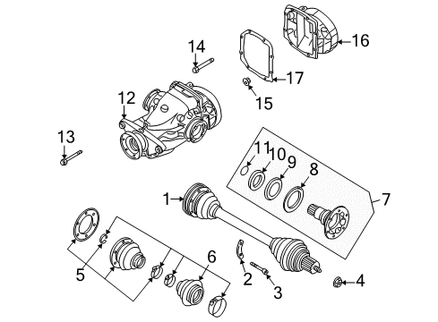 2005 BMW X5 Axle & Differential - Rear Drive Flange Output Diagram for 33131428124