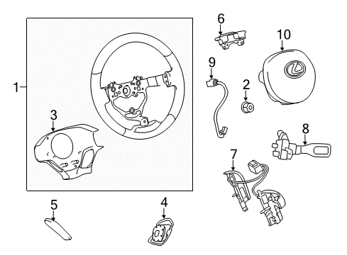 2011 Lexus CT200h Cruise Control System Switch Assembly, Steering Diagram for 84250-76020-B3