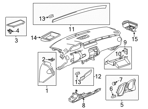 2011 Chevrolet Camaro Cluster & Switches, Instrument Panel Side Cover Retainer Diagram for 92139132