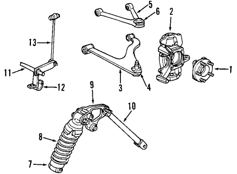 2000 Plymouth Prowler Front Suspension Components, Lower Control Arm, Upper Control Arm, Stabilizer Bar Suspension KNUCKLE Diagram for 4865283AA