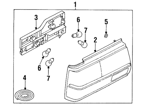 1989 Nissan Stanza Bulbs Lens Combination Lamp L Diagram for 26559-D4560