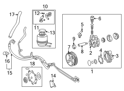 2002 Toyota Tundra P/S Pump & Hoses, Steering Gear & Linkage Hose & Tube Assembly Diagram for 44410-0C021